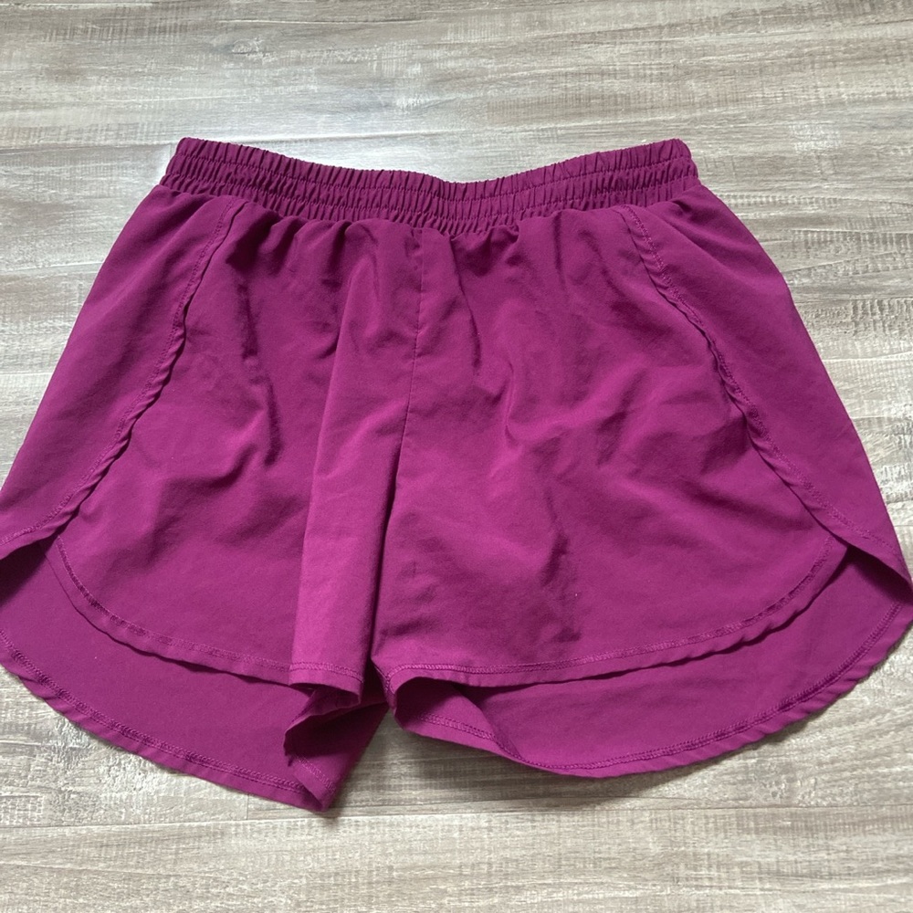 purple athletic shorts